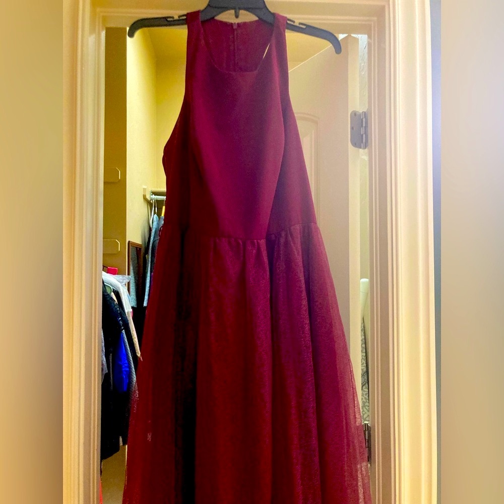 White Vera Wang Evening dress Maroon color.